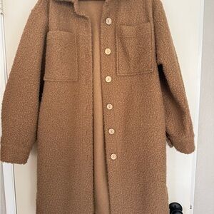 Women's Tan Teddy Coat Carly Jean